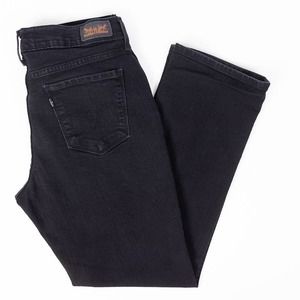 Levis 505 Straight Leg Stretch Womens Jeans Black Wash Size 8S 29/30